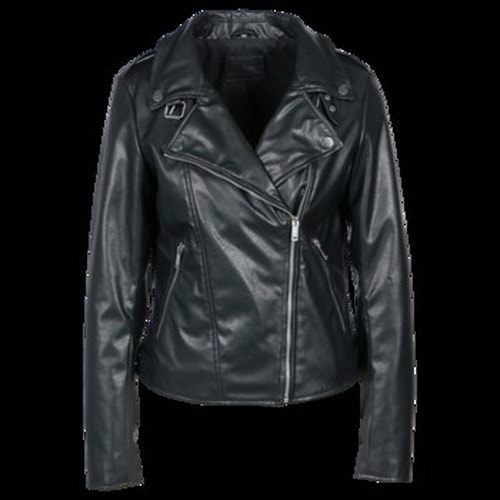 TDENINA Women's Biker Jacket Black Size 36 - perfect for rock look