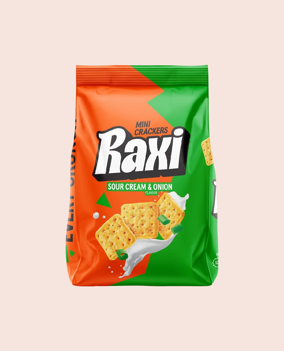 Raxi mini crackers sour cream-onion 100g - perfect for a snack
