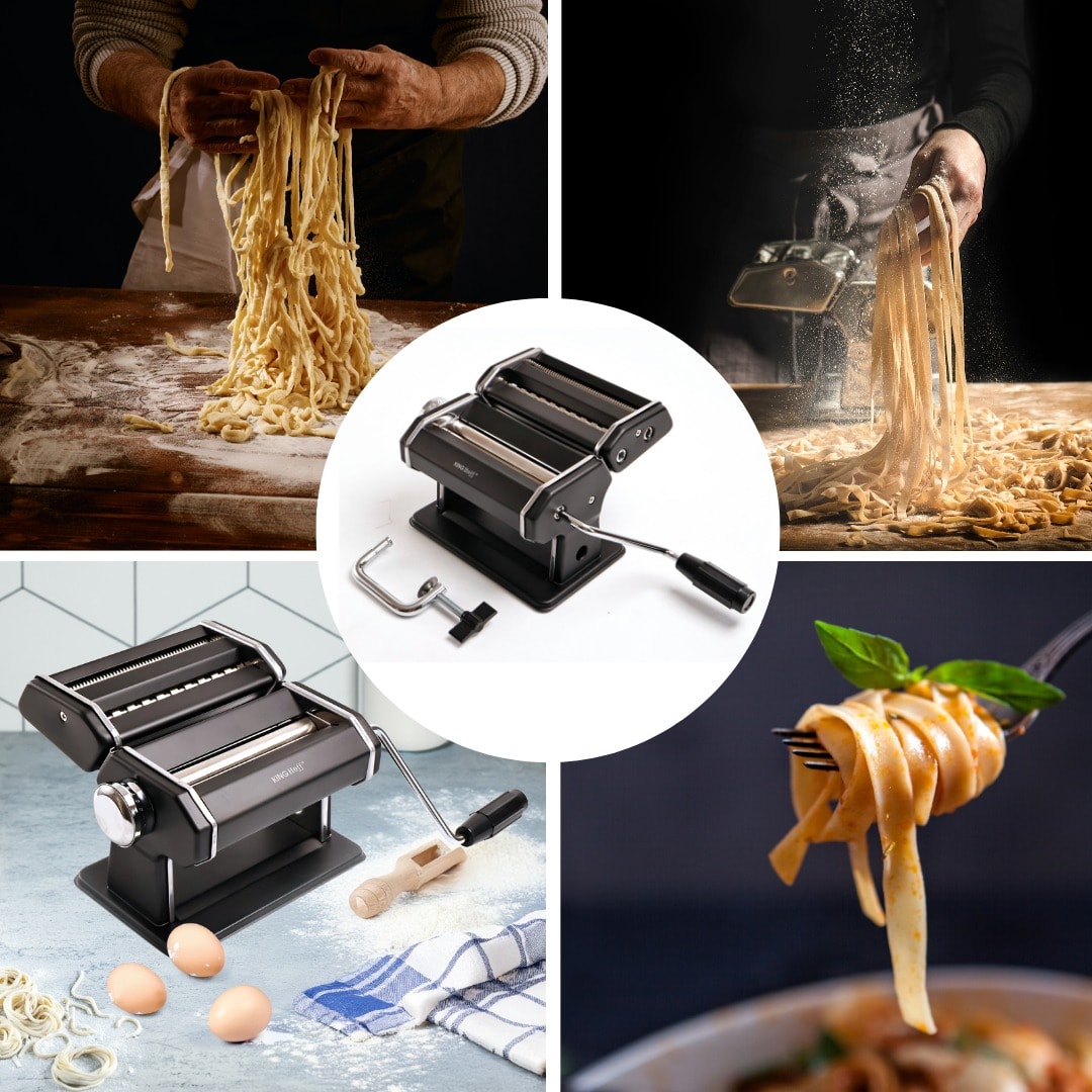 Manual pasta machine steel black 15 cm KINGHoff