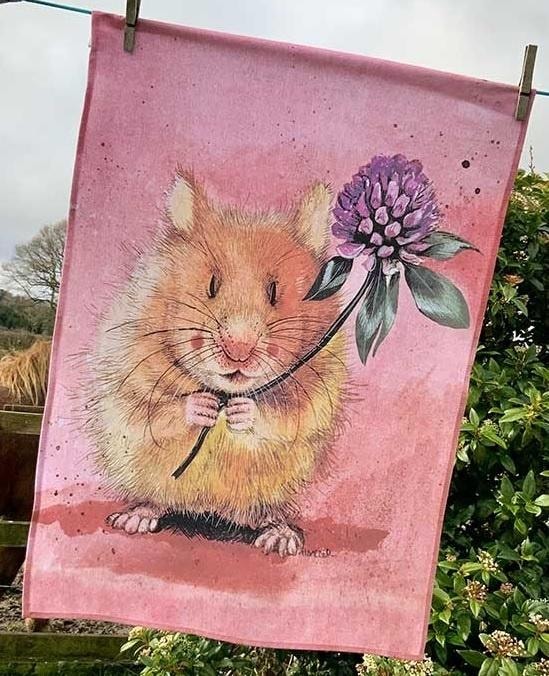 Kitchen towel Hamster Herbert - cotton and cute addition to the kitchen