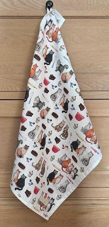 Kitchen towel TT44 4 cats - cotton and charming