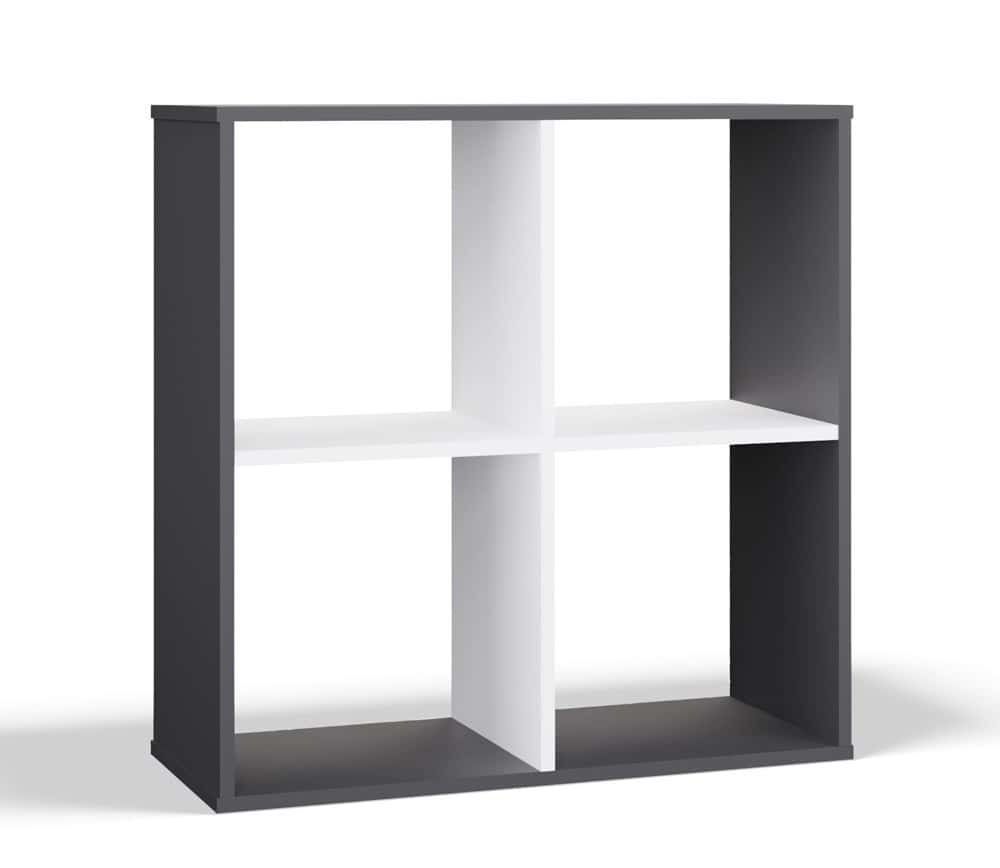 Malax Compartment shelf 2x2 anthracite/white - ideal for any interior