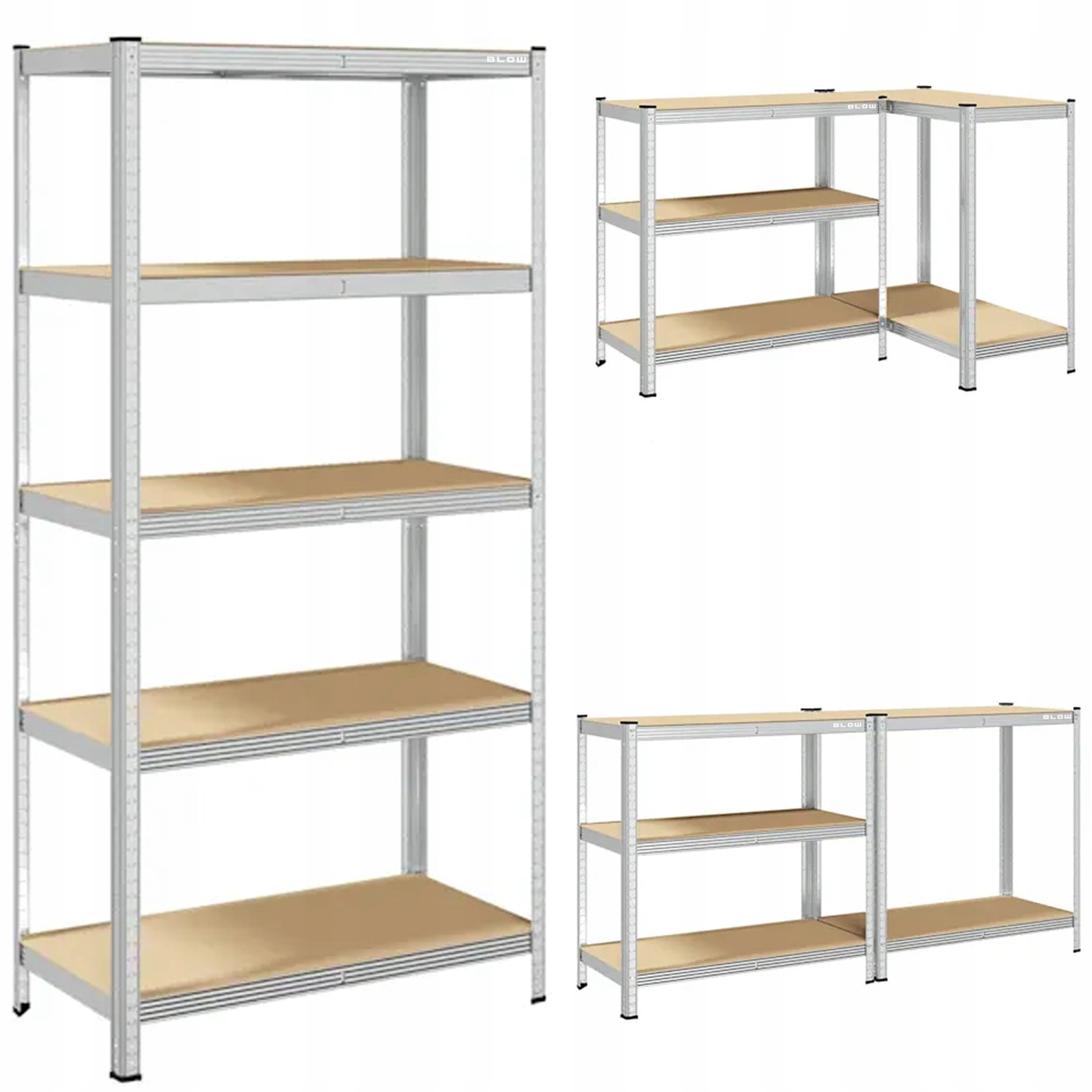 Name Metal Shelving Unit - 180x90x40 cm, 5 Shelves, 150 kg - ideal for the garage