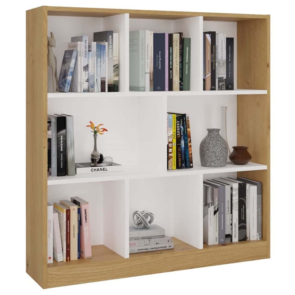 Fiesta 8P Shelf - Open Standing Shelf Artisan Oak/White - ideal for living room