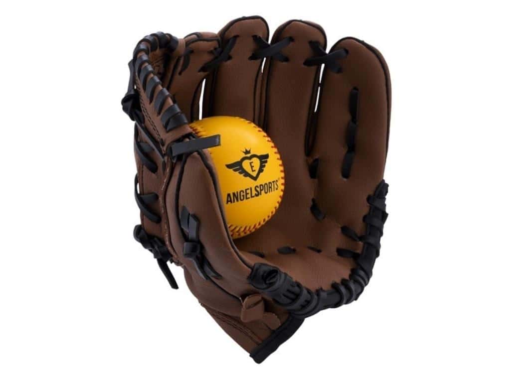 Angel Sports Baseball pitcher's glove with ball - perfect set for beginners