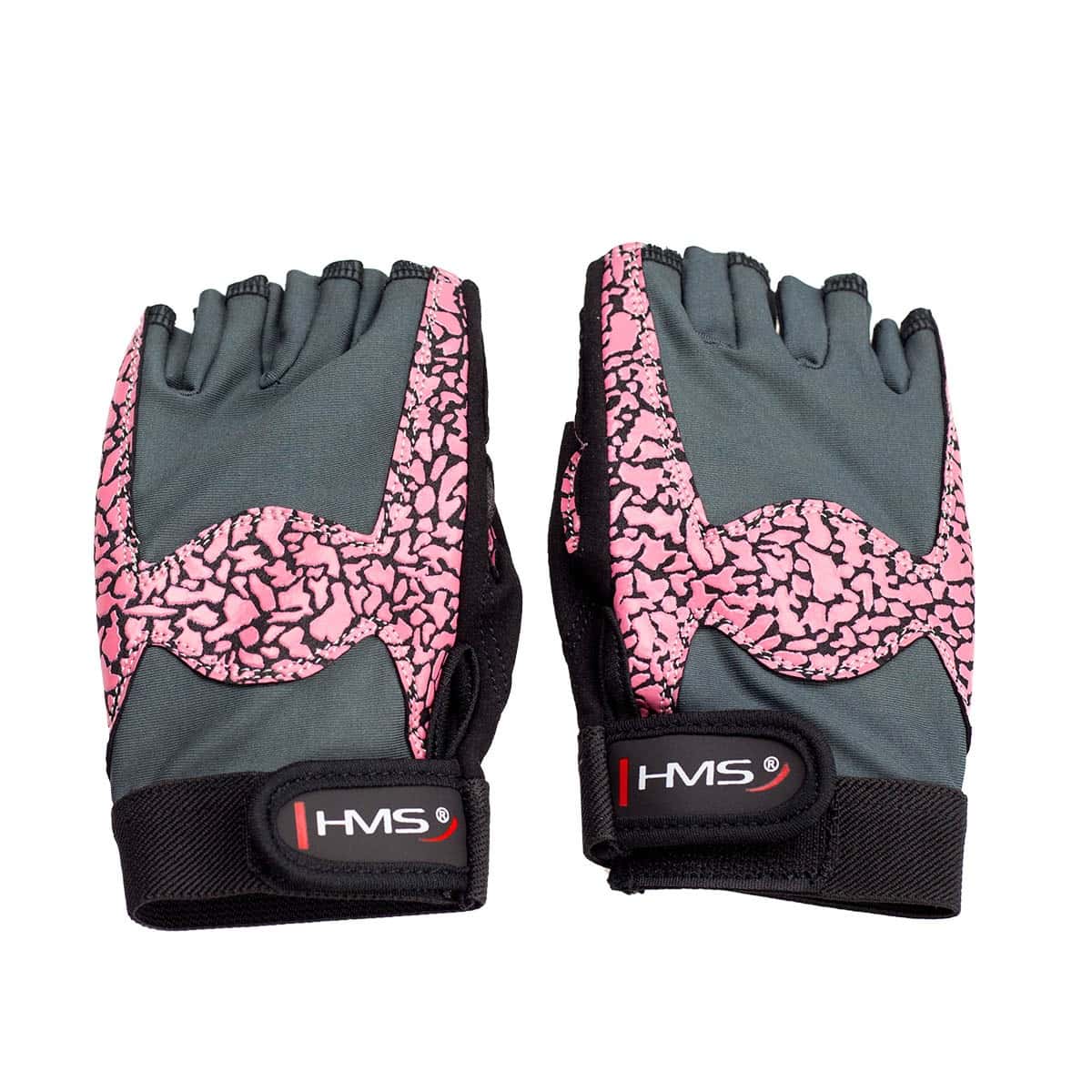 HMS Pink-gray gym gloves size M - comfort and protection