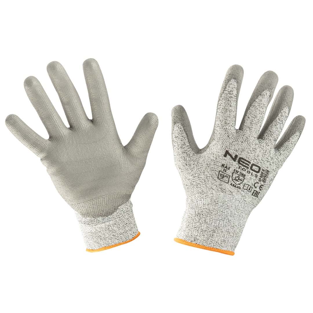 NEO Cut-resistant gloves with PU coating, 4X43D, size 9 - protection and comfort
