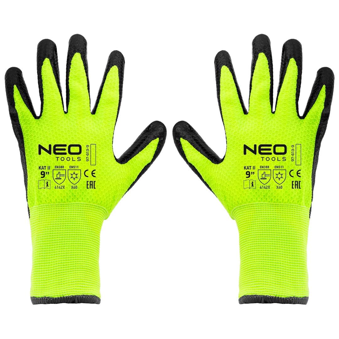NEO Insulated work gloves nylon latex coated size 9