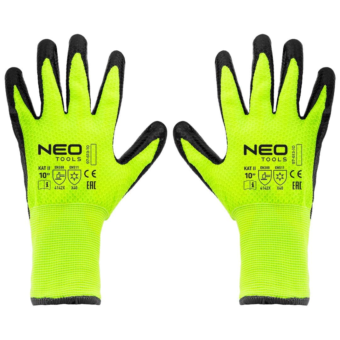 NEO Insulated work gloves - nylon latex coated, size 10