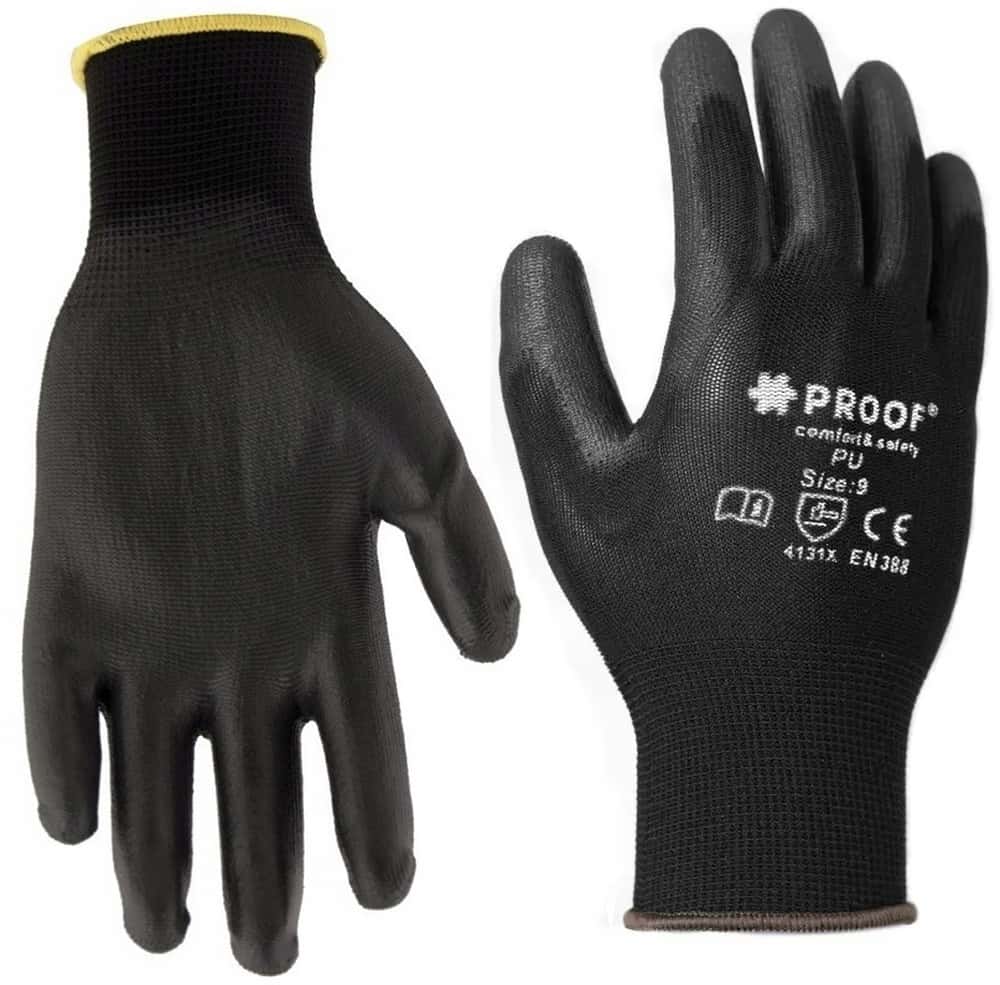 Polyester work gloves with nitrile coating - 12 pairs, size 10 - protection and comfort