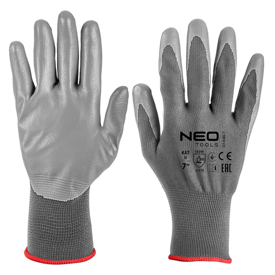 NEO TOOLS Polyester work gloves PU coated size 7 - protection and comfort