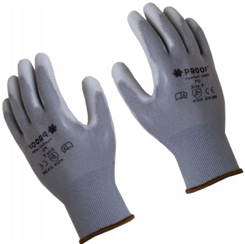 Polyurethane coated work gloves - size M/8 - protection and comfort