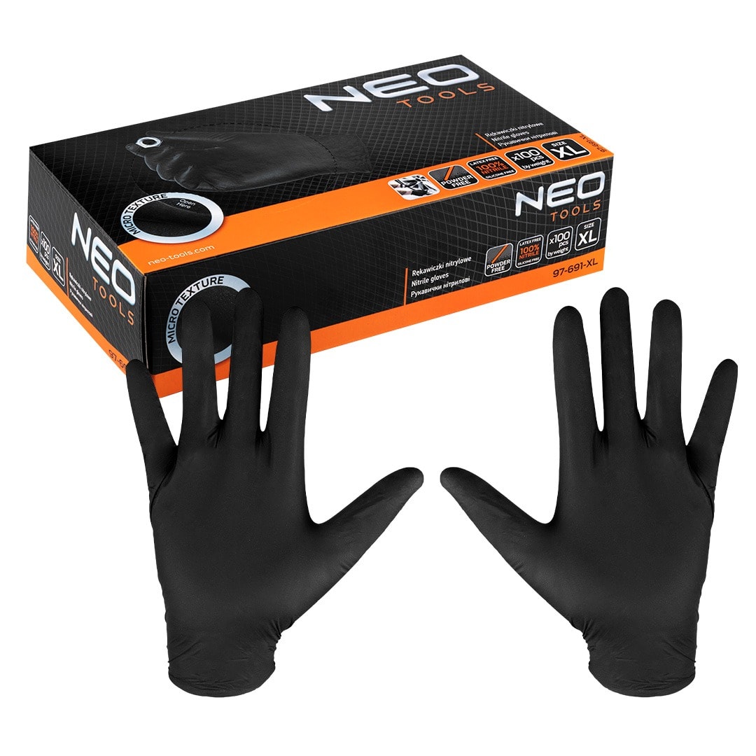 NEO Nitrile gloves black XL - 100 pieces for professionals