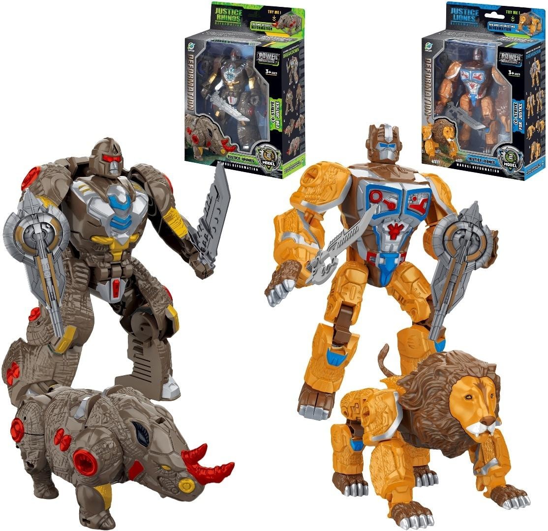 JUSTICE POWER Robot Lion Rhinoceros MIX - Transforming Figure