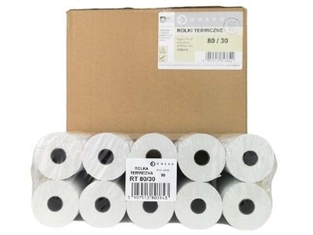 Cash register rolls 80x30 mm - reliable rolls for cash registers, 90 pieces