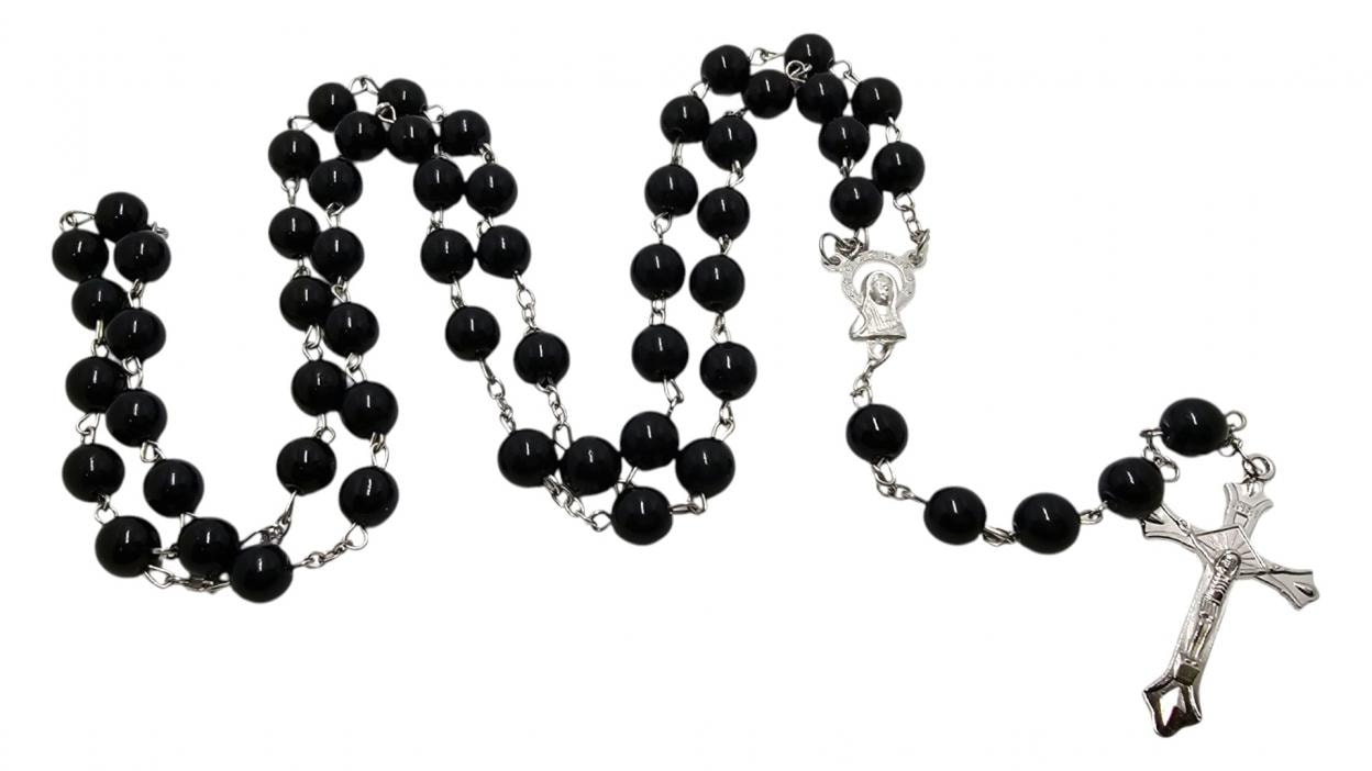 Różaniec szklany czarny