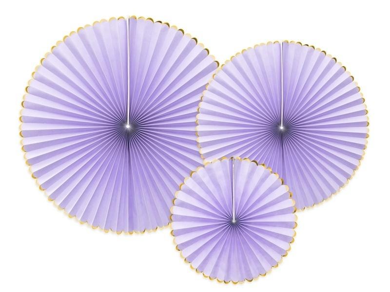 PartyDeco Yummy Decorative Rosettes lilac - 3 pieces of elegance