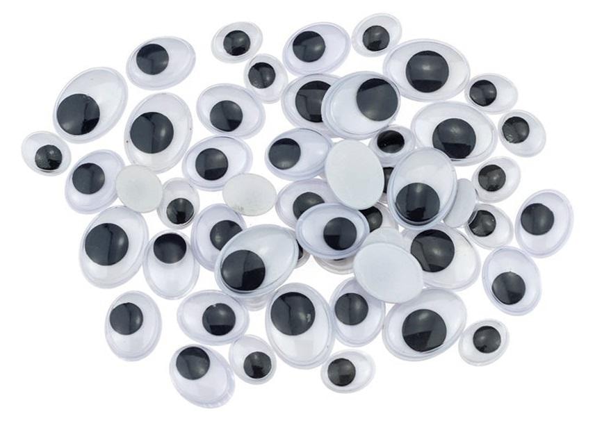 Brewis Oval Wiggle Eyes - Mixed Sizes 54 Pieces for Crafts