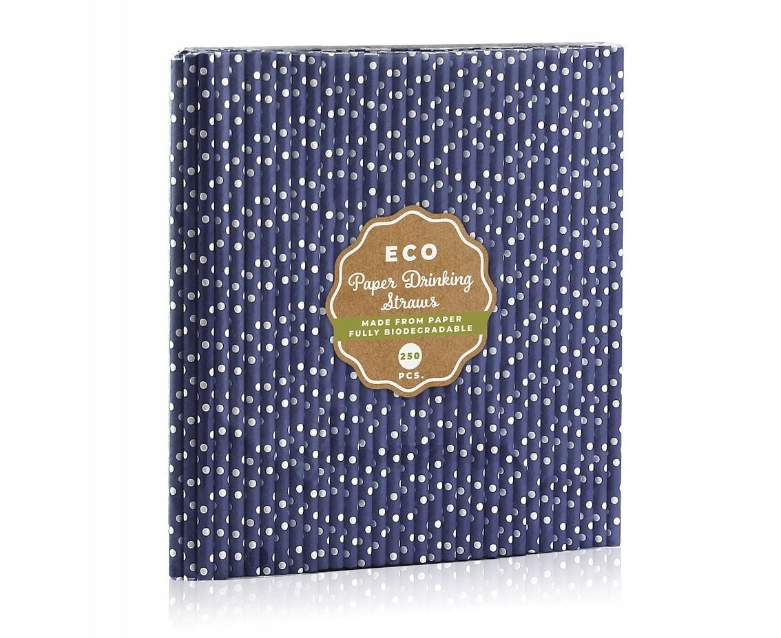 Navy blue-white-navy blue paper straws - eco-friendly choice