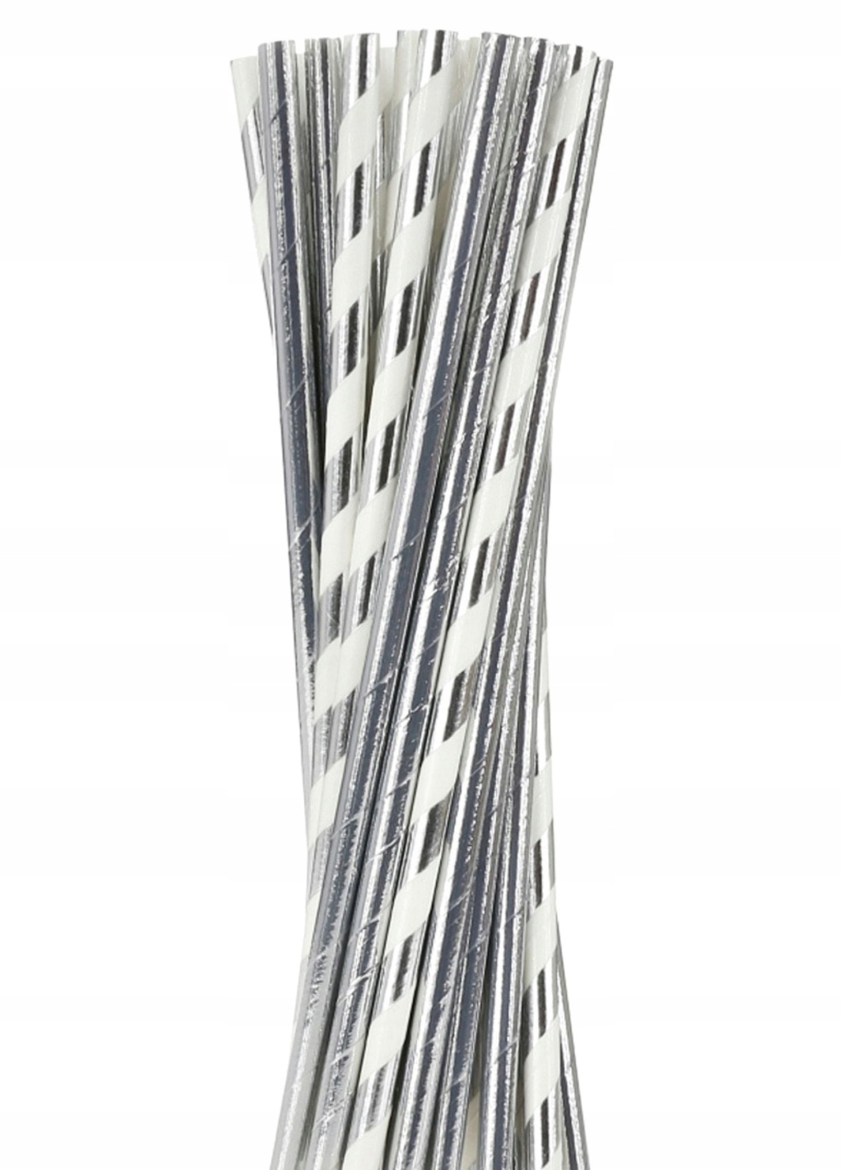 Paper Straws Silver Mix - 24 Pieces Decorative for any occasion