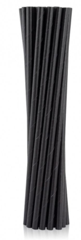Godan - Black paper straws 6x197mm - perfect for parties