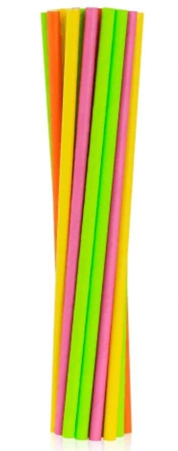 GoGreen Paper Straws Fluor MIX 6x197mm 24 pcs - colorful and eco-friendly