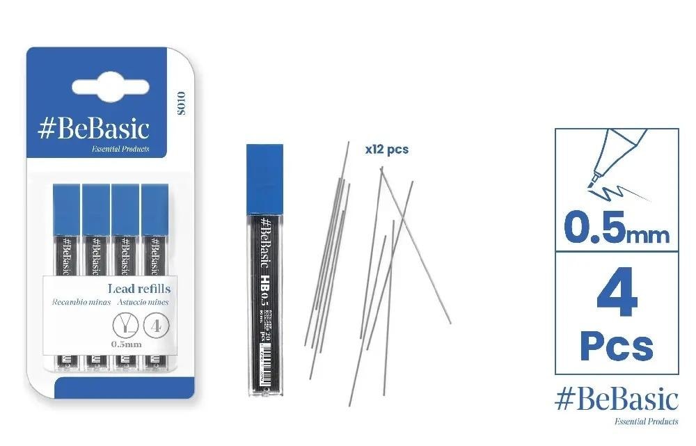 HB Leads 0.5 mm - 4 pack set - ideal for school