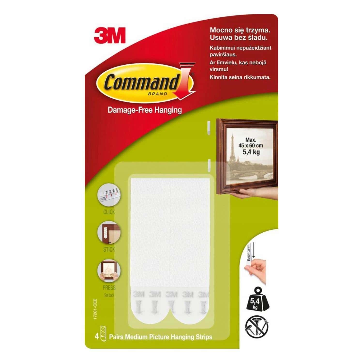 3M Hanging strips - medium, 4 pieces - ideal for decorations