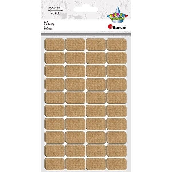 Self-adhesive hook and loop fasteners beige 15x25mm - 40 sets for fastening