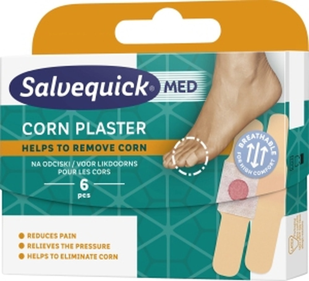Salvequick Corn Plasters - Quick Relief from Corn Pain, 6 Pieces