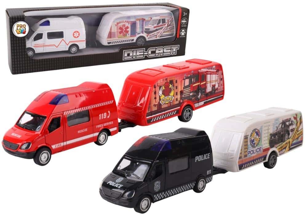 Metal bus with caravan - perfect gift for kids