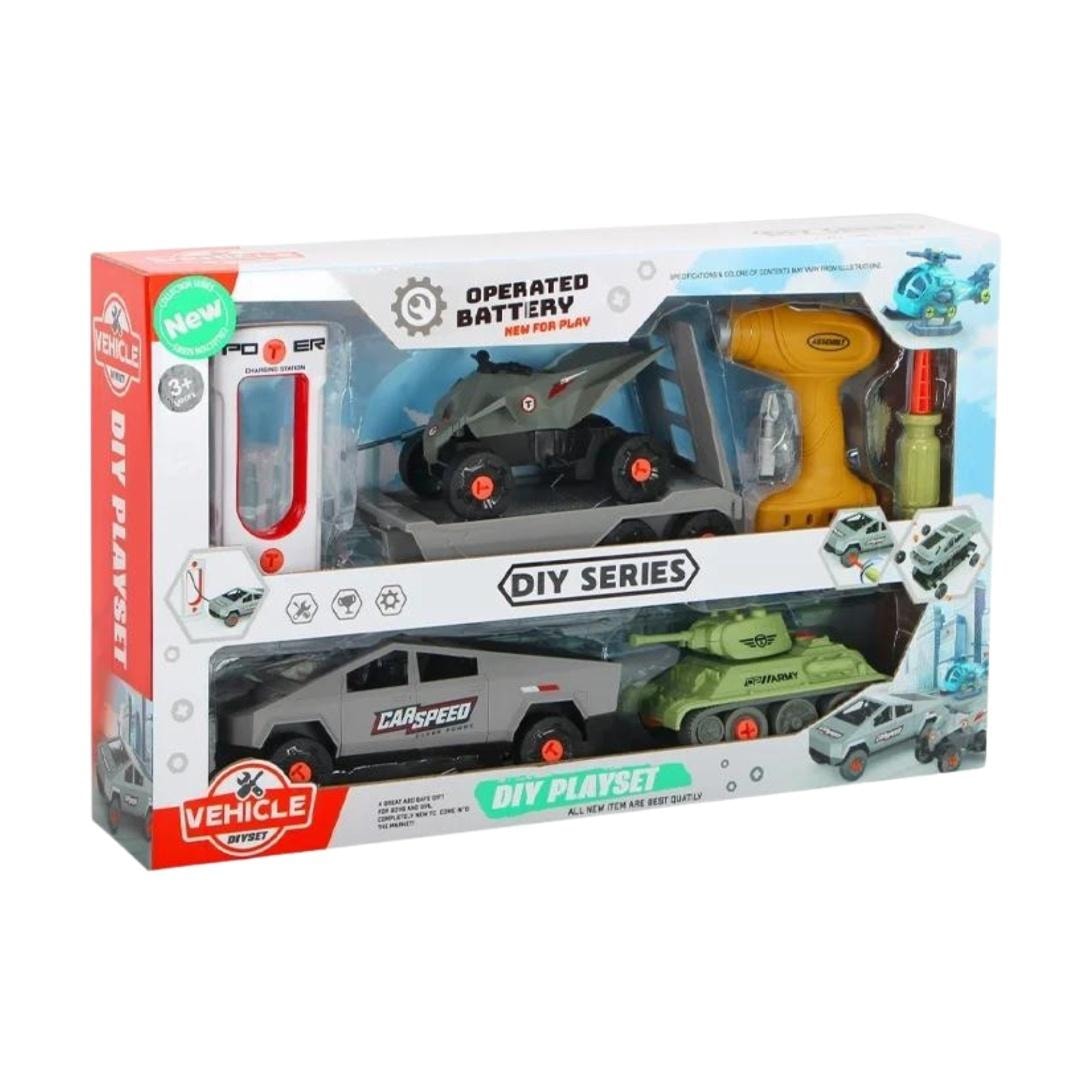 Maksik Assembly set: car, trailer, tank, quad - perfect gift