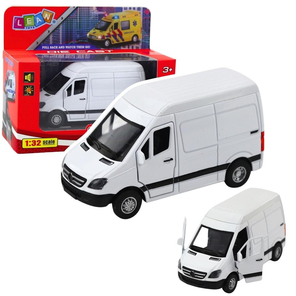 Metal delivery van with Pull Back drive - white collector's model