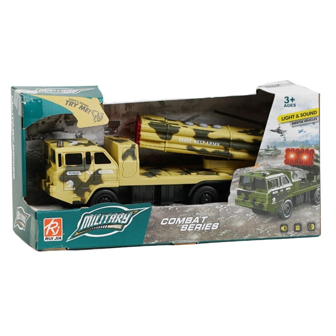 Maksik Military vehicle with rocket launcher - light and sound