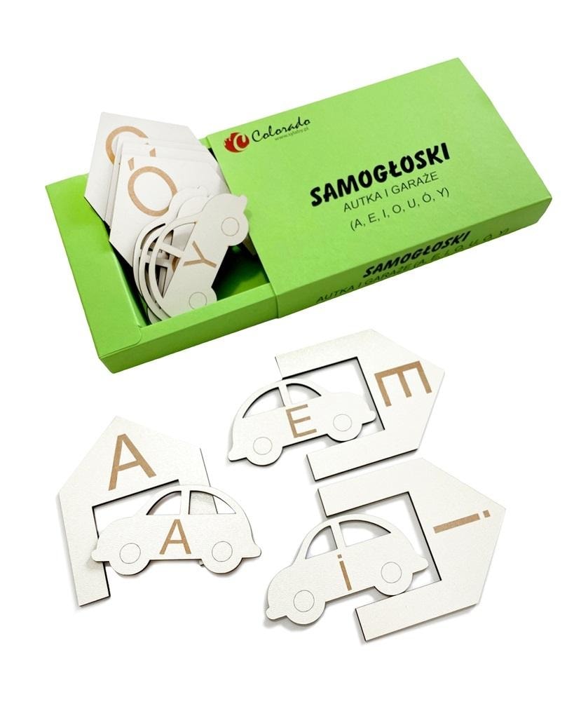 Colorado Vowels - cars and garages - educational toy for children