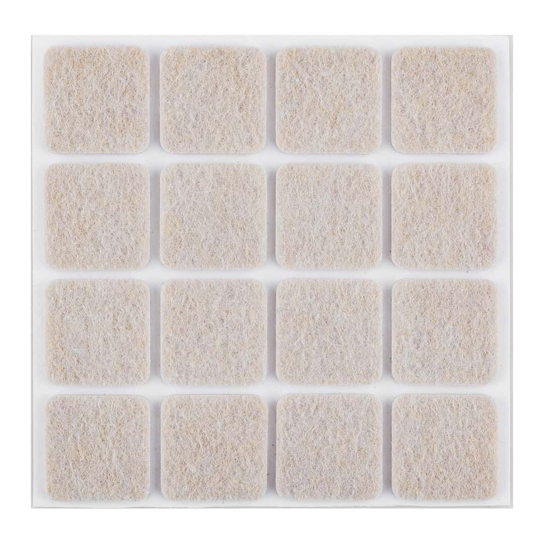 NEO TOOLS Self-adhesive felt pads light brown 25x25 mm 16 pieces - floor protection