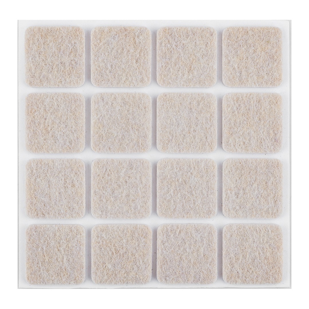 NEO TOOLS Self-adhesive felt pads light brown 25x25 mm 16 pieces - floor protection