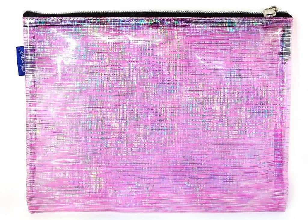 Transparent pouch pink with zipper - ideal for storing small items