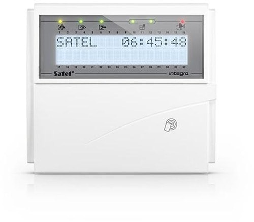 SATEL INT-KLCDR-W - LCD Keypad with card reader and white backlight