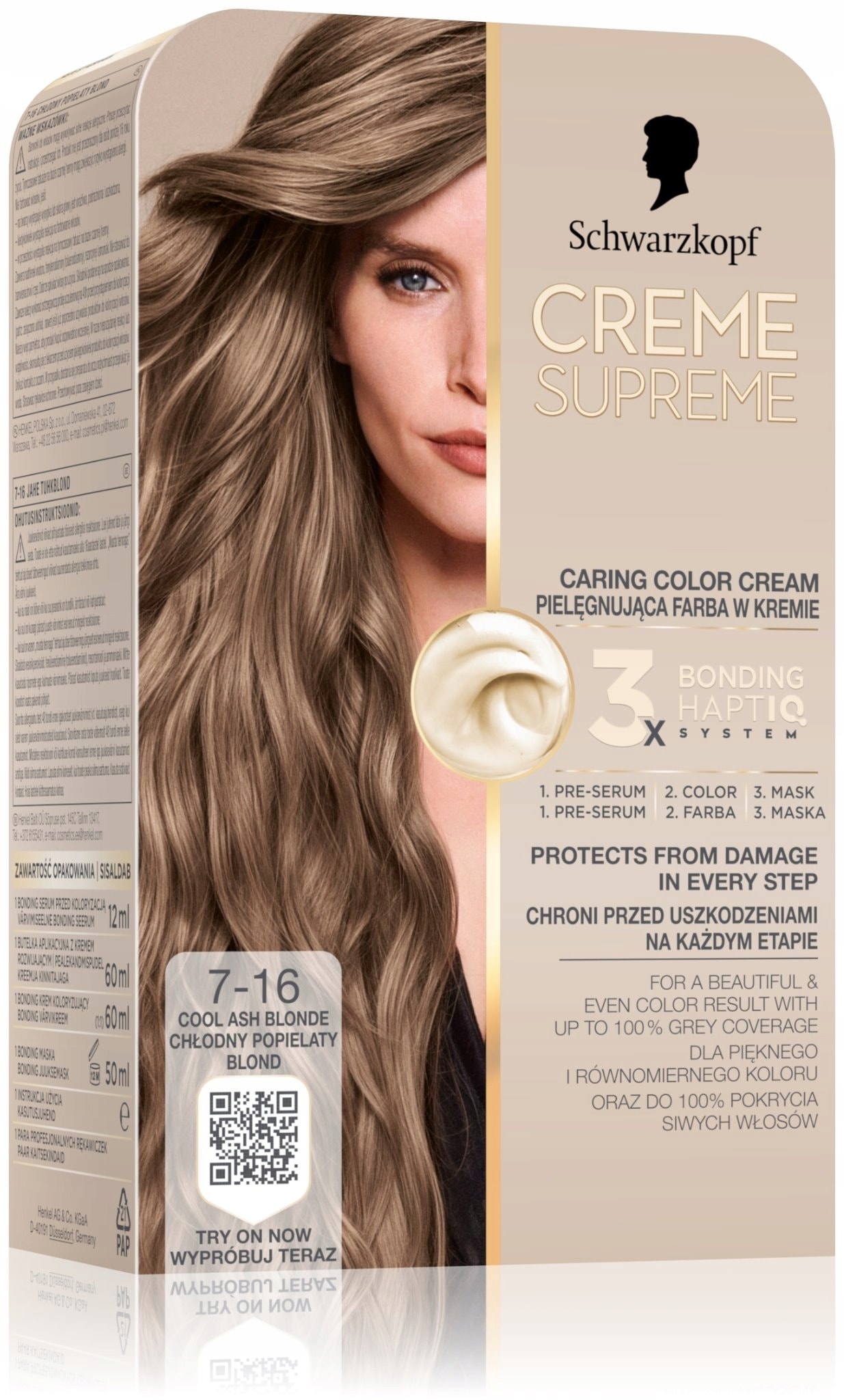 Schwarzkopf Creme Supreme Farba Kolor. 7-42 Beż.Blond /140