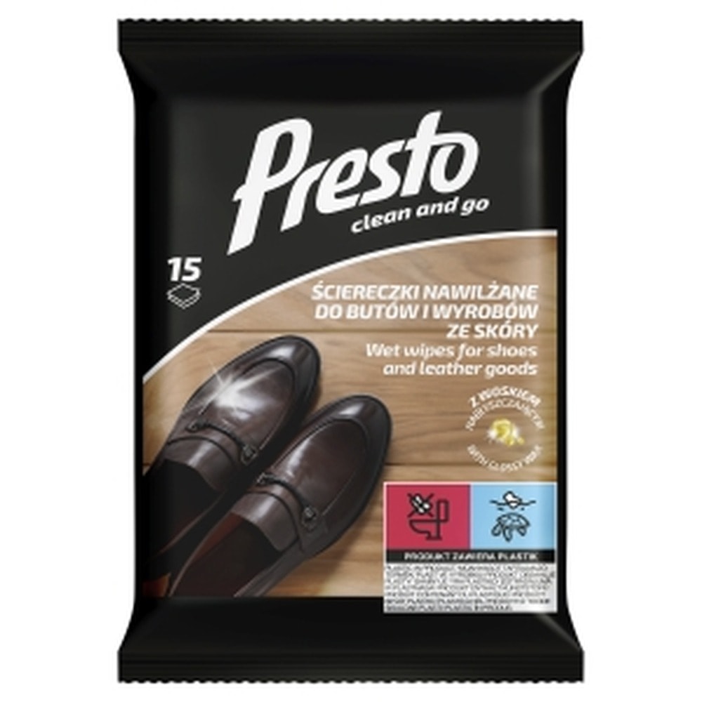 Presto Moistened Cloth for Cleaning Shoes and Leather Goods