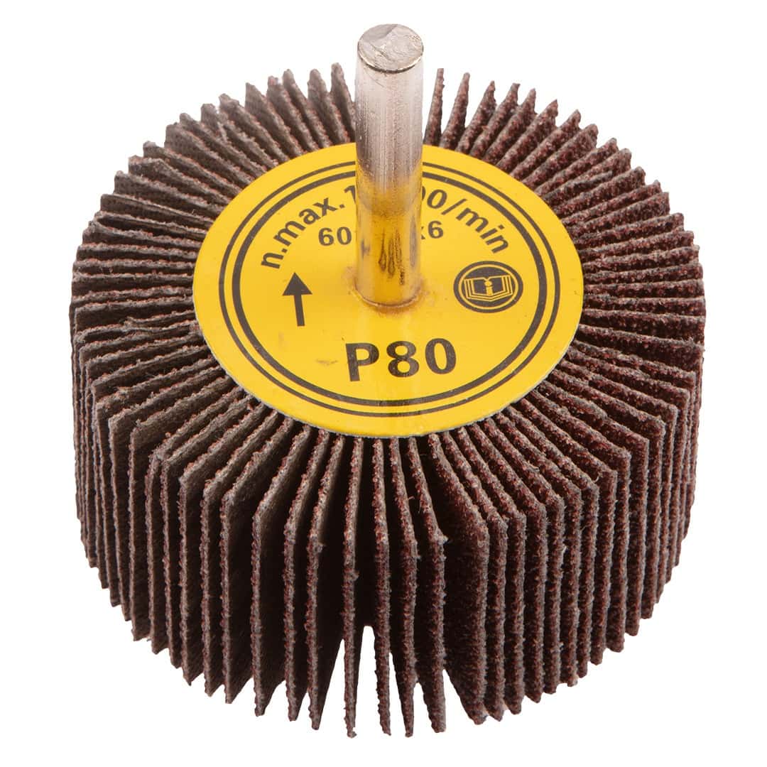 GRAPHITE Flap wheel with shank 60 x 30 mm K80 - ideal for grinding