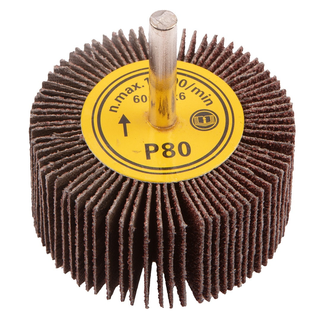 GRAPHITE Flap wheel with shank 60 x 30 mm K80 - ideal for grinding