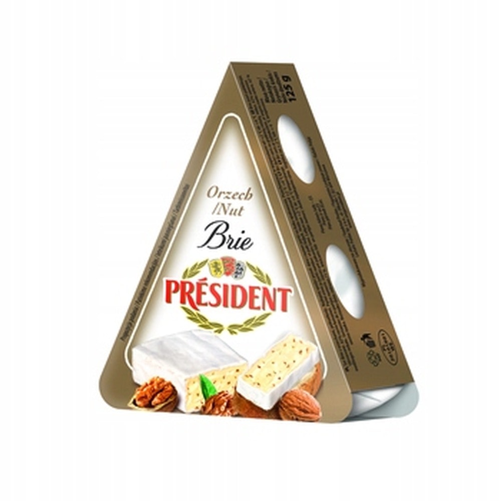 Président Ser Brie Orzech - Delicate cheese with nuts 125 g