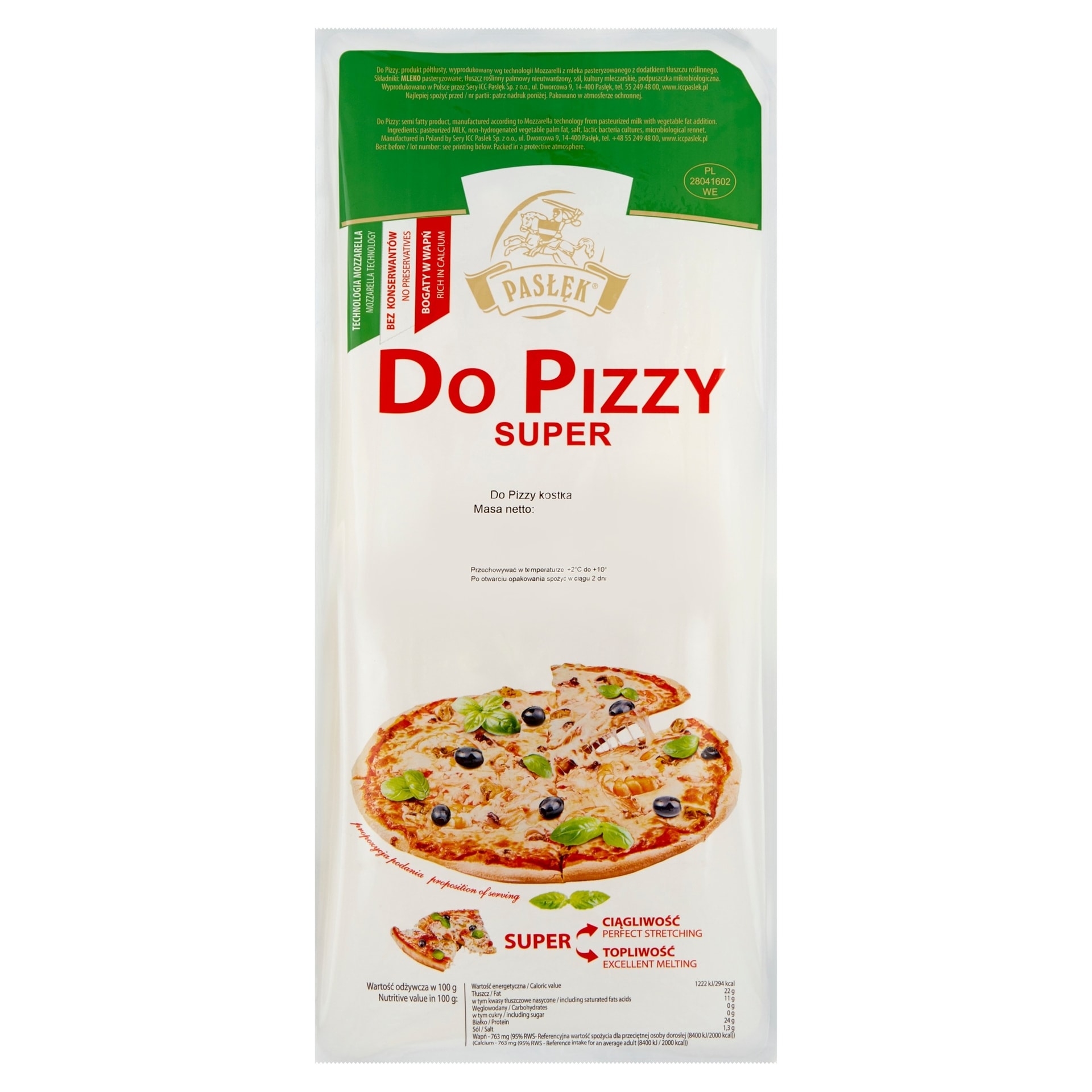 Pasłęk Cheese for pizza diced 2 kg - ideal for your pizza