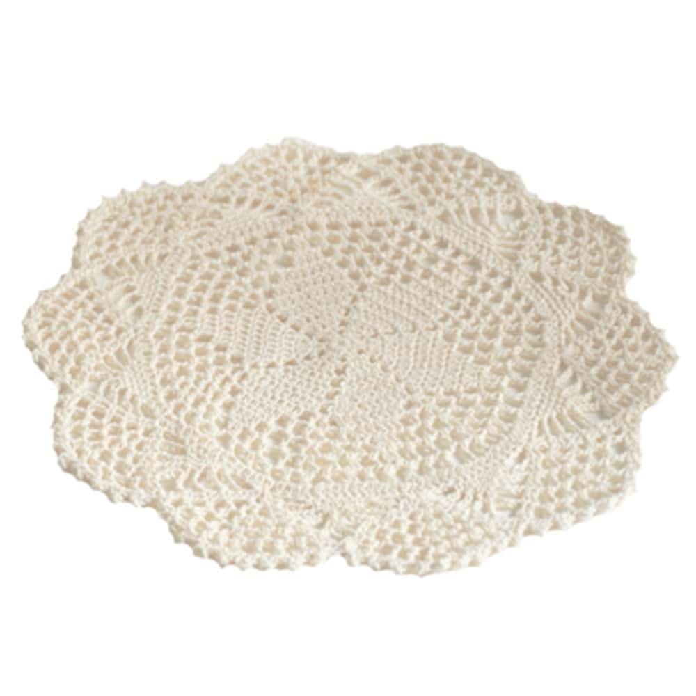 Beige Lace Doily 30x30 cm - elegant table decoration
