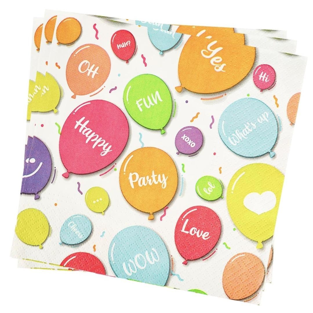 Happy Balloons Paper Napkins - colorful balloons for your party!