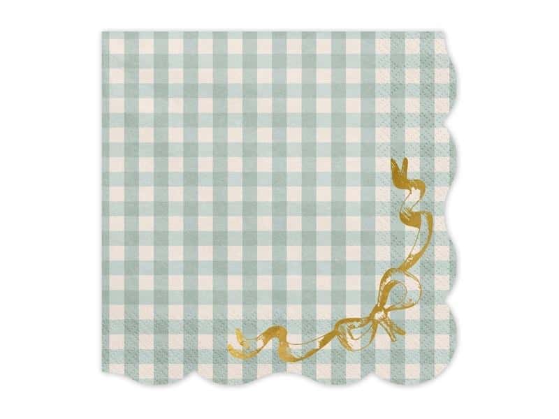 PartyDeco Paper napkins checkered with bow - perfect for a party