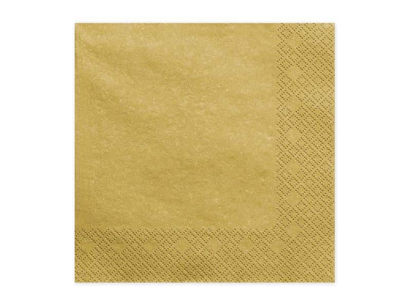 PartyDeco Golden three-layer napkins 33x33cm - 20 pieces of elegance for your table