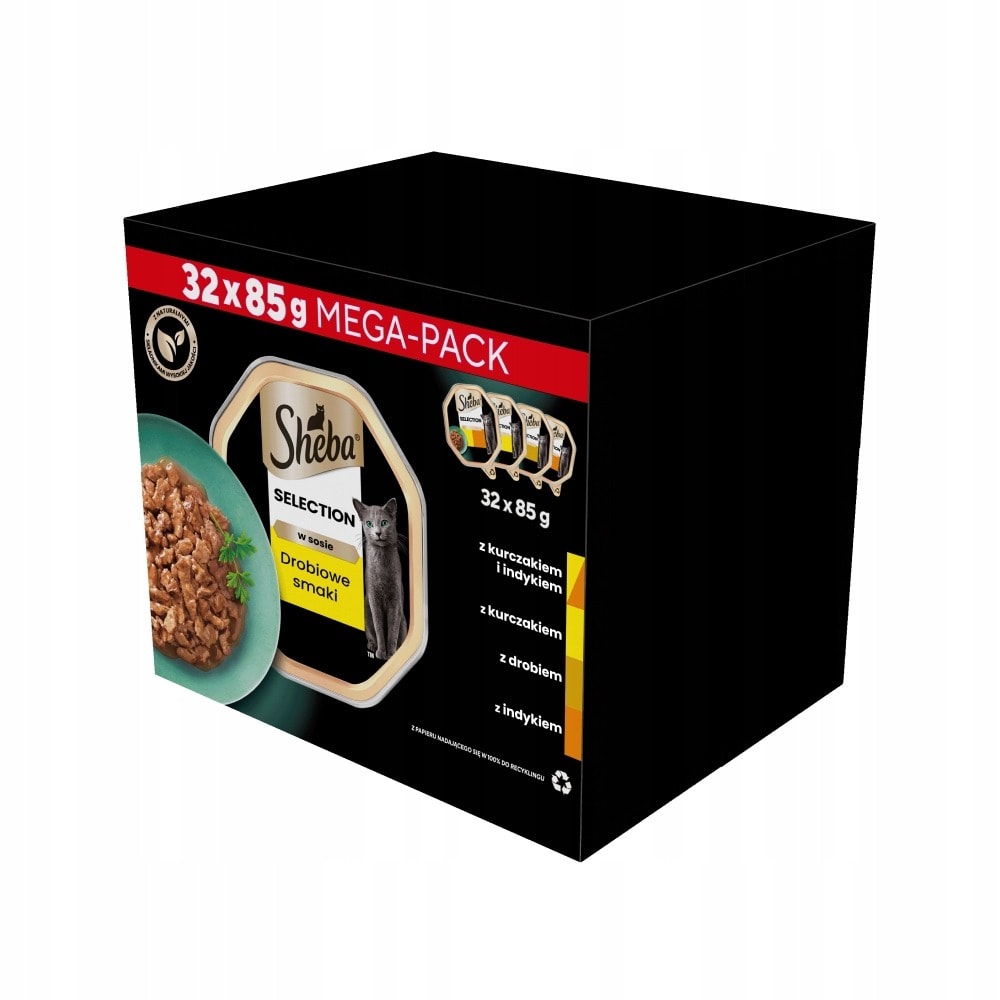 SHEBA Select Slices Drób/Kurczak/Indyk 32x85g - Karma Mokra dla Kota